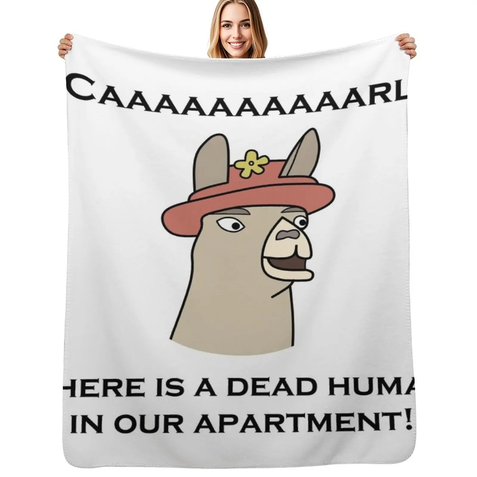 

Llamas with Hats - Caaaaaaaaaarl! There is a dead human in our apartment! Throw Blanket Moving Decorative Throw Thin Blankets