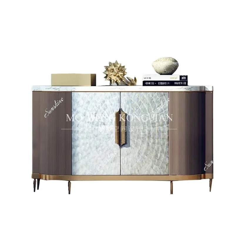 Light luxury post-modern solid wood shell porch locker simple foyer storage cabinet