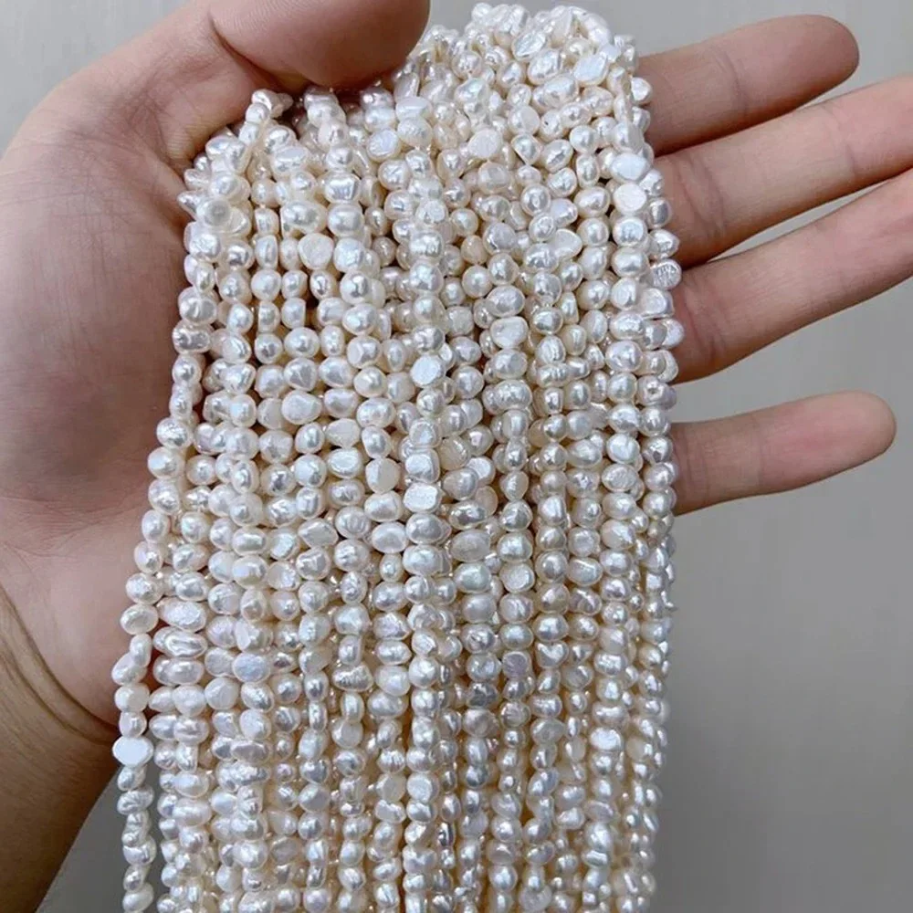 

4-5mm AA Exquisite Natural Freshwater Pearl White Irregular Loose Bead Jewelry Make DIY Necklace Bracelet Women Wedding Gift