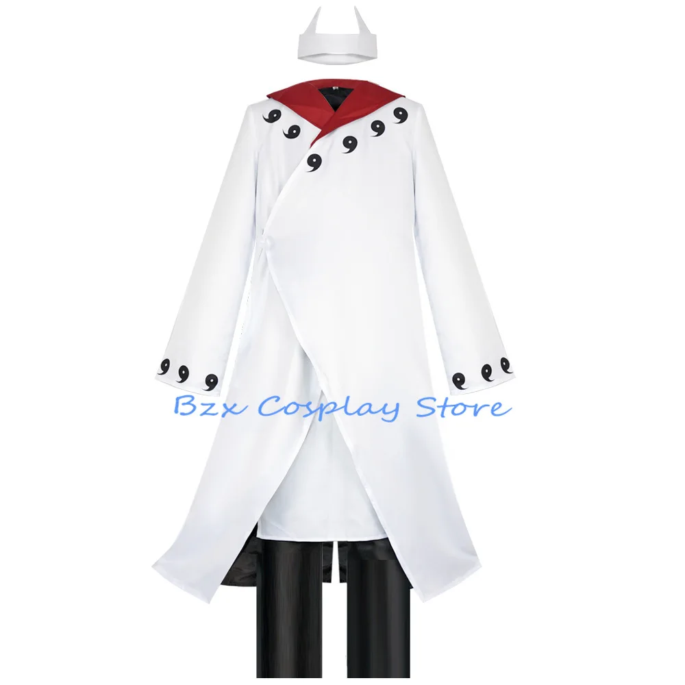 Anime Costume Cosplay Uniforme da uomo Madara Cosplay Trench bianco Vestito di pantaloni Festa di Halloween Gioco di ruolo Outift per uomo Sei immortali