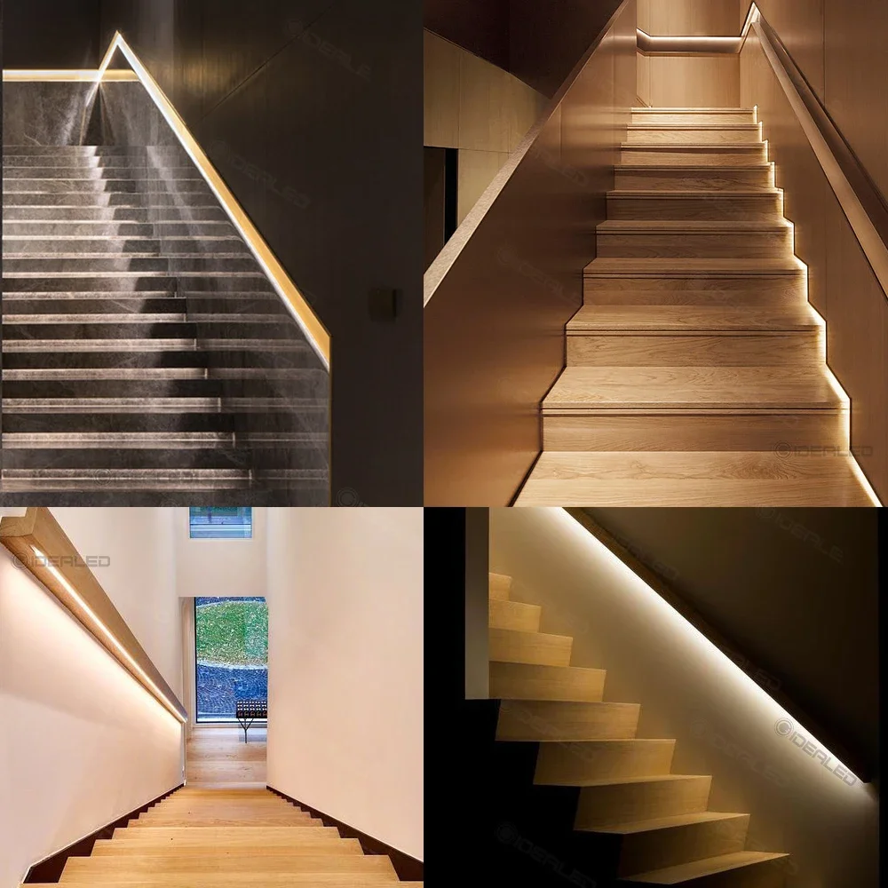 Imagem -06 - Led Stair Light Strip com Sensor de Movimento Pir Escurecimento Streamline Flexível sob o Gabinete dc 12v Rgb Siga o Passo