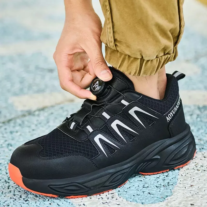 Lekkie i oddychające buty robocze z ochroną przed uderzeniami i przebiciami, odporne na ścieranie, model 2025.