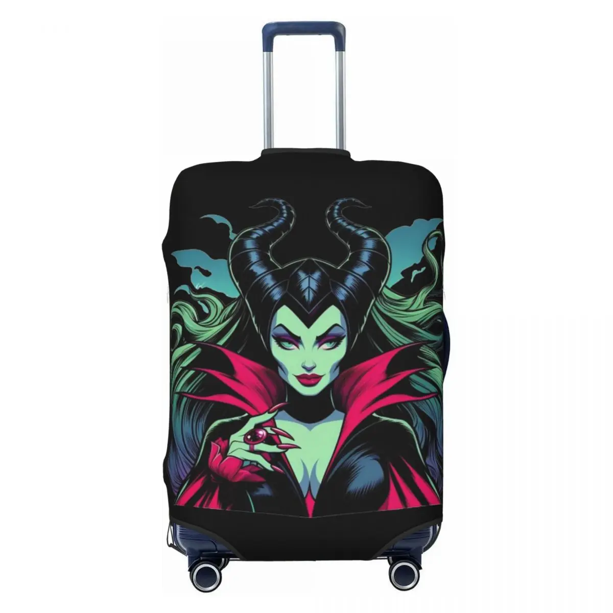 

Custom M-Maleficent Movie Suitcase Cover Washable Travel Luggage Covers for 18-32 inch