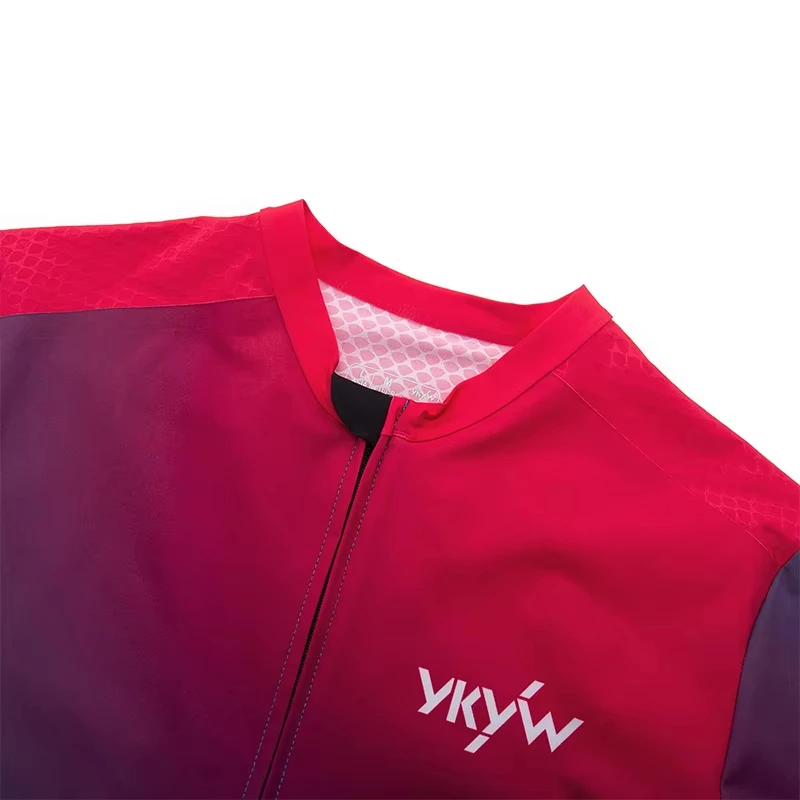 YKYWBIKE Herren Langarm-Radtrikot Italien MITI-Stoff Verschleißfest Atmungsaktiv Farbverlauf Fahrrad Rennrad Shirts Herbst – Detail 8