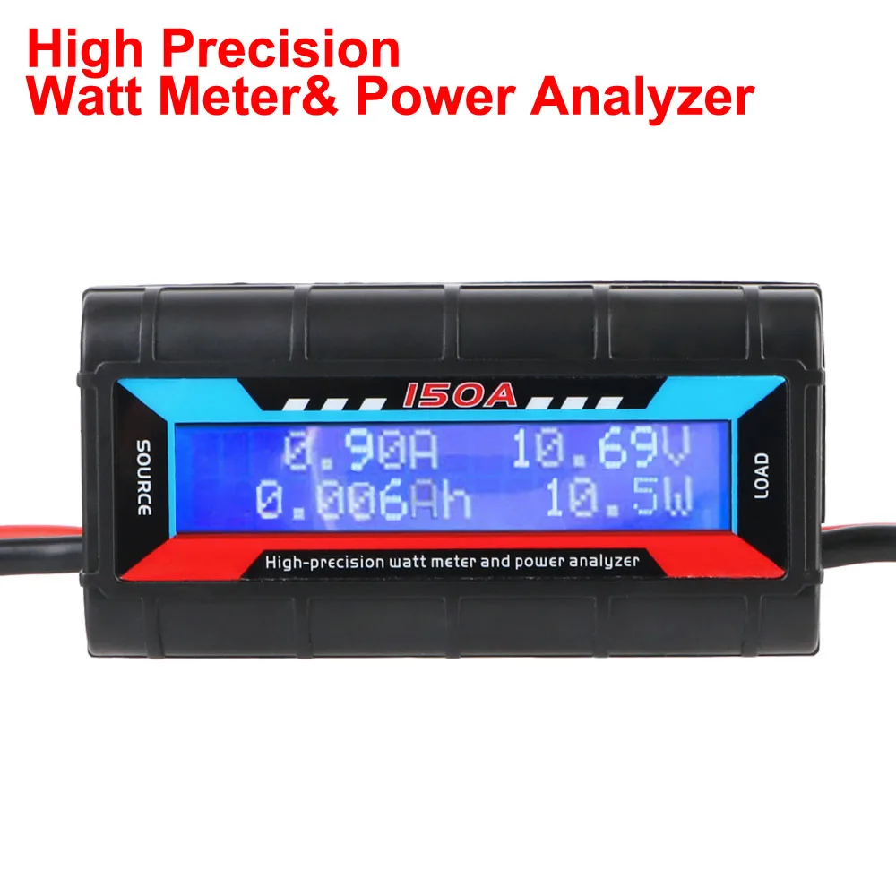 Voltmeter Ammeter Power Analyzer Watt Detector Tester Multifunctional LCD Digital Screen High Precision Watt Meter 150A 0-60V