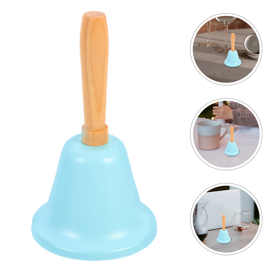 

3pcs Loud Hand Iron Metal Ball Wooden Handle Dinner For Classroom Elderly Alert Ringing Bell Portable Vintage