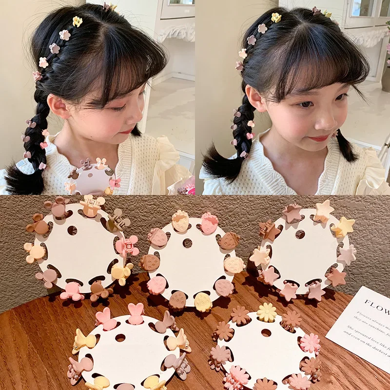 10Pcs/Lot 1.5cm Star Butterfly Hair Claw Crab Clips For Girls Sweet Small Cartoon Hair Pins Kids Headwear Baby Hair Accessories