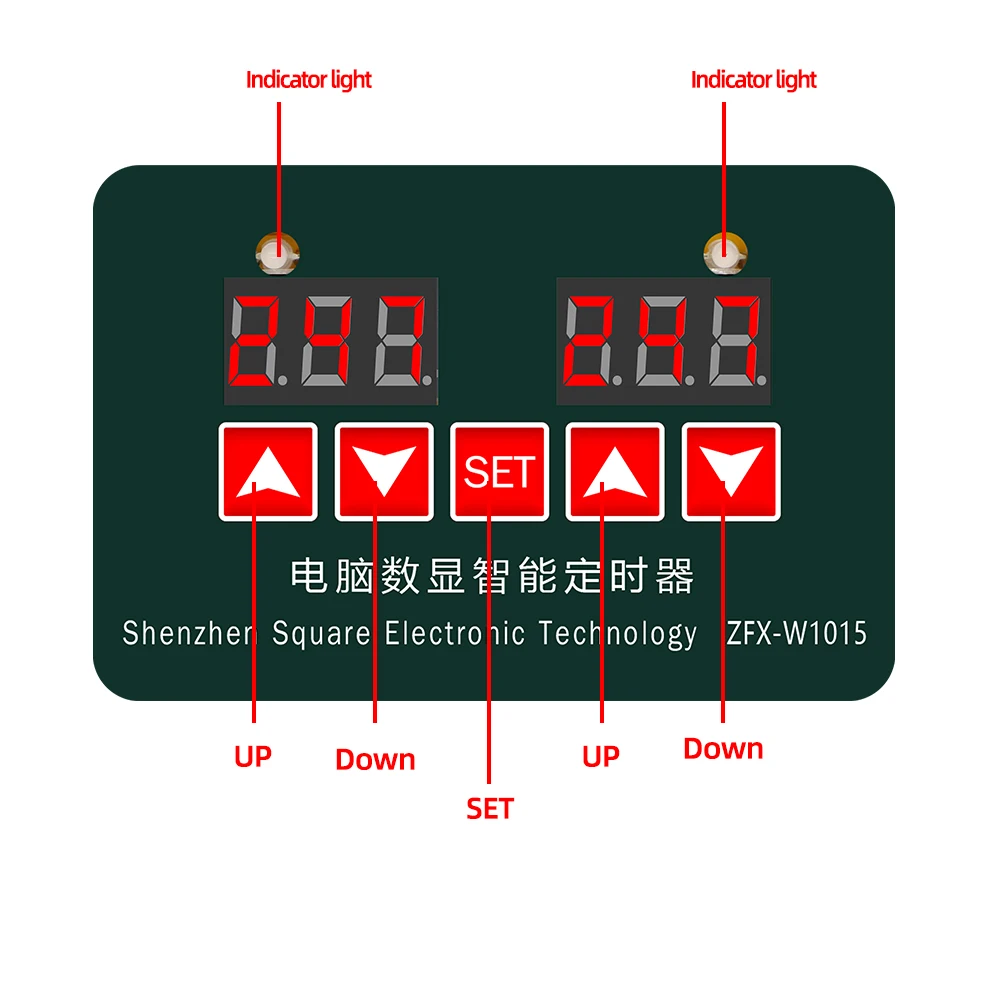 12V 24V 220V Microcomputer Digital Display Intelligent Timer Adjustable Electronic Thermostat Temperature Controller ZFX-W1015