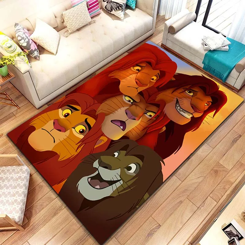 15 Sizes Anime Simba The Lion King Friends Rug Carpet Decor for Living Room Children\'s Bedroom Sofa Bathroom Kids Floor Mat