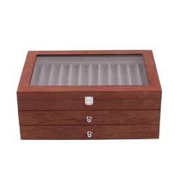 3~1 Layer Wood Display Case Holder Storage Collector Organizer Box 12/23/34 Fountain Pen Stationery Office School Supplies Bag