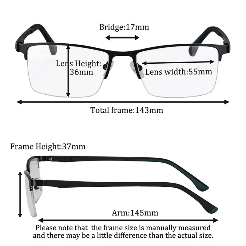 SHINU Half Frame Progressive Multifocal Reading Glasses Men Prescription Varifocal reading glasses Man multifocal optical lenses