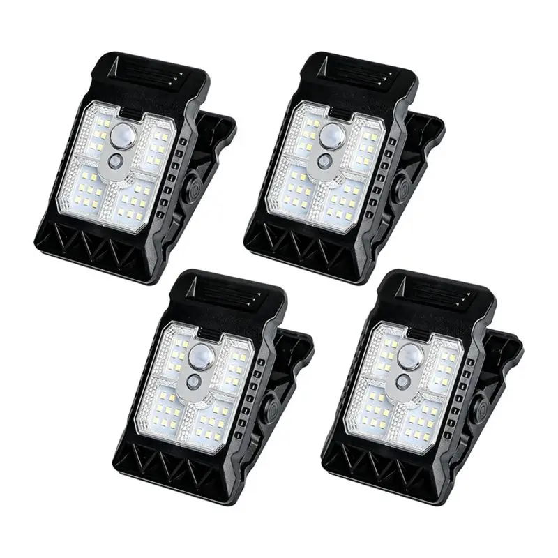 alim-4個-ソーラークリップライト-モーションセンサー付き-ソーラーライト-屋外防水-多機能クリップランプ-庭用