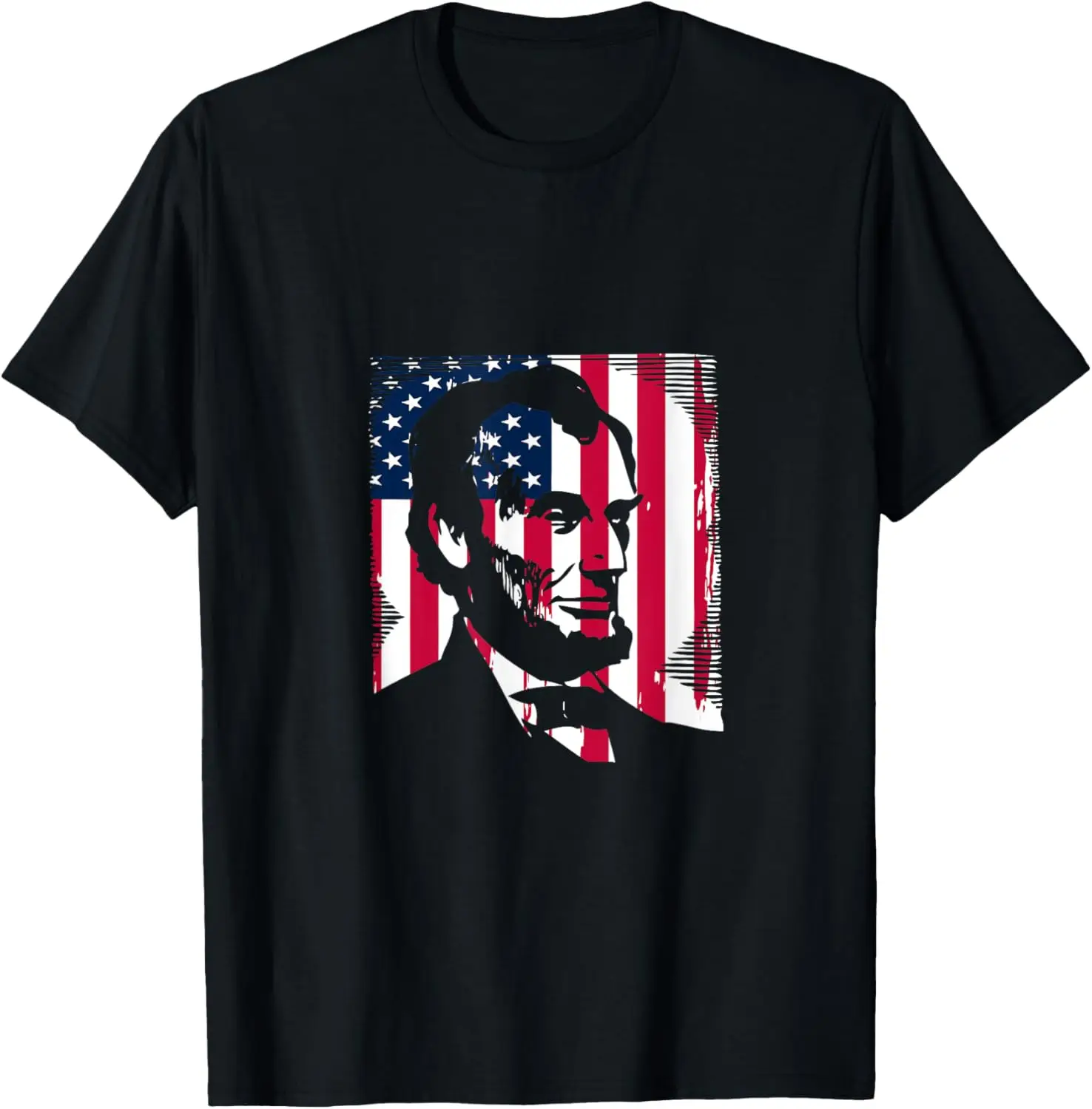 

Abraham Lincoln T-Shirt Vintage USA Flag Distressed T-shirt