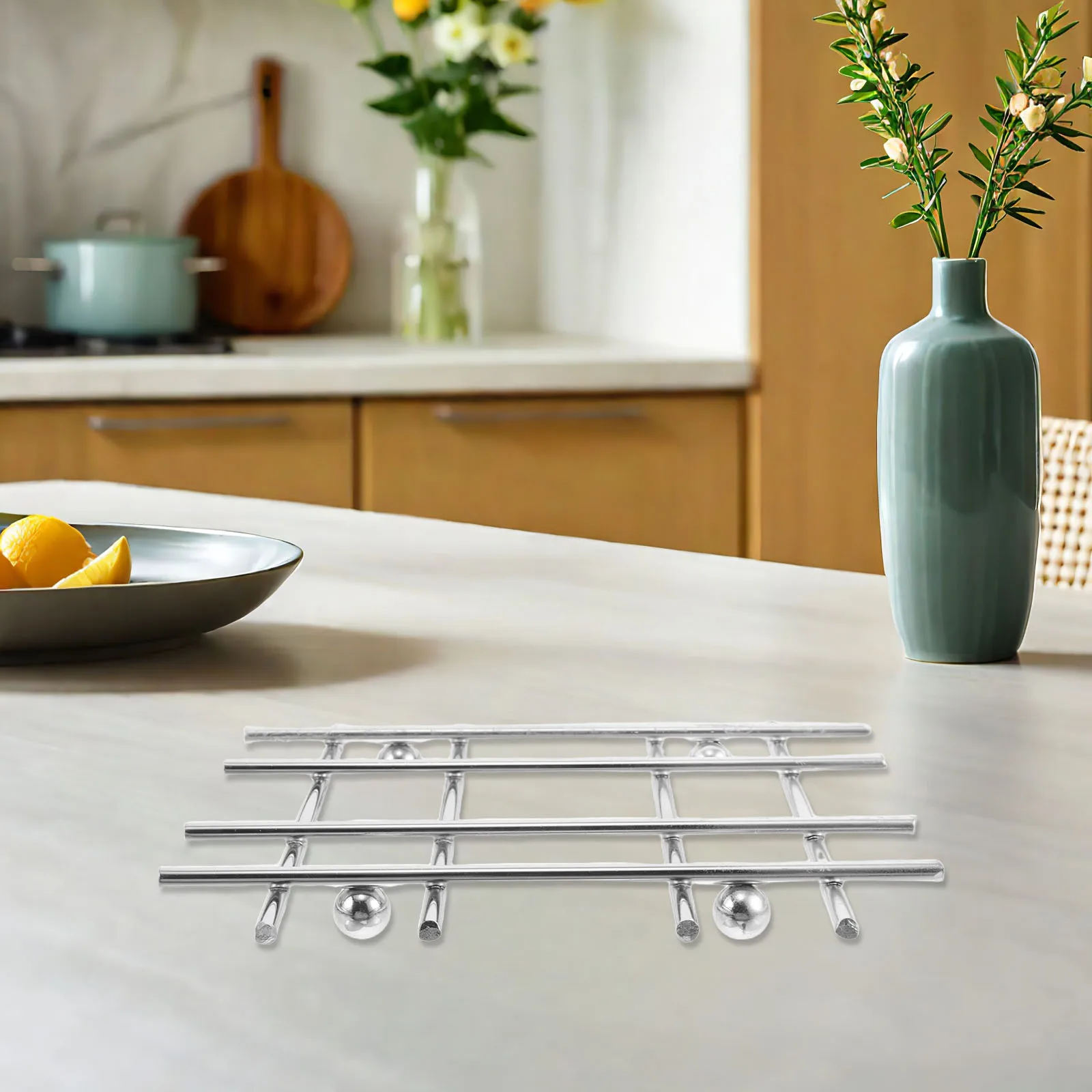 

Metal Kitchen Pot Holder Multifunctional Heat Resistant Mat Iron Trivet for Hot Dishes Table Protection Modern Heat Insulation
