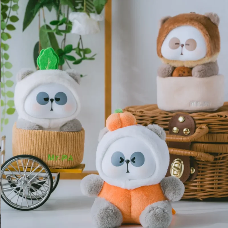 Kawaii Mr.Pa Blind Box Vinyl Plush  Escaped Vegetables Series Mystery Box Cartoon Panda Anime Figure Plush Doll Supries Bag