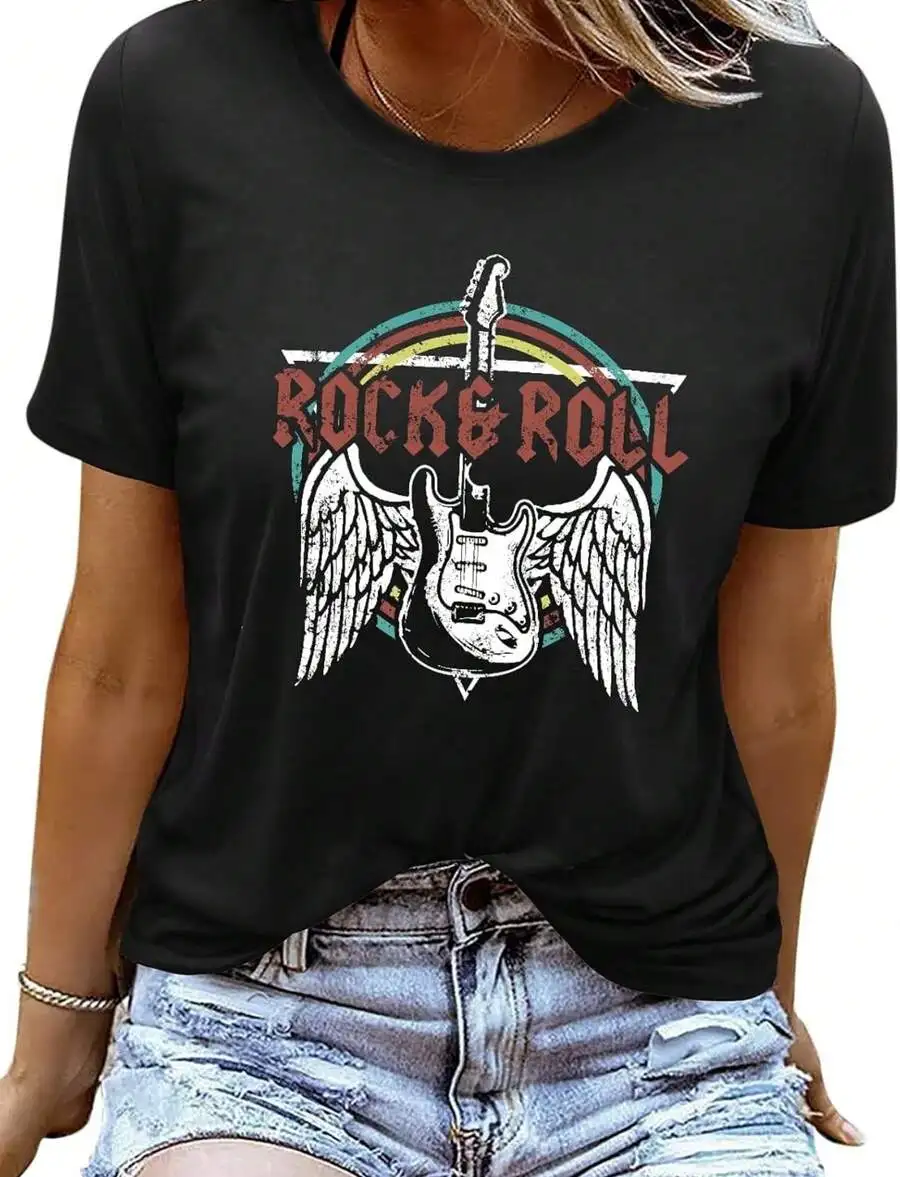 

Rock And Roll Guitar Winged Electric Bass T-Shirt