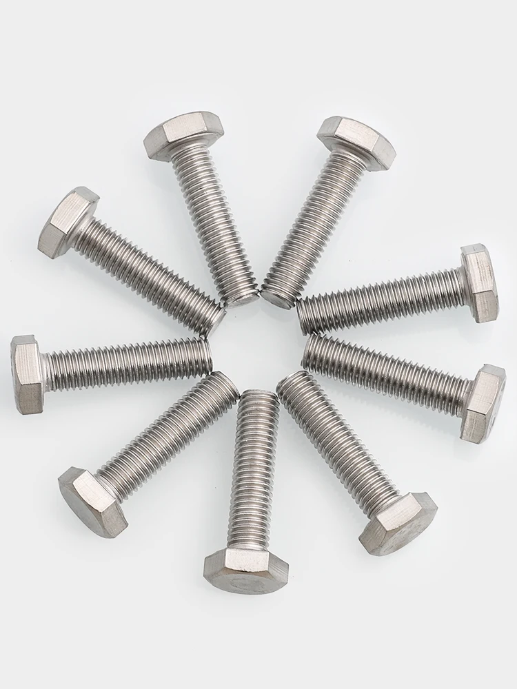 M3 M4 M5 M6 M8 M10 304 acier inoxydable filetage complet vis hexagonale externe boulon à dents complètes