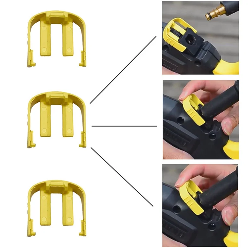 Abnl 6 peças conector de clipes amarelos tipo c para karcher k2 k3 k7 carro casa peças de lavadora de energia de pressão gatilho doméstico