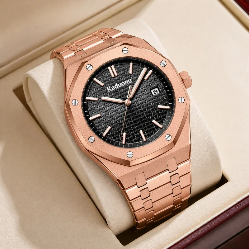 Men's Octagonal Design Quartz Watch