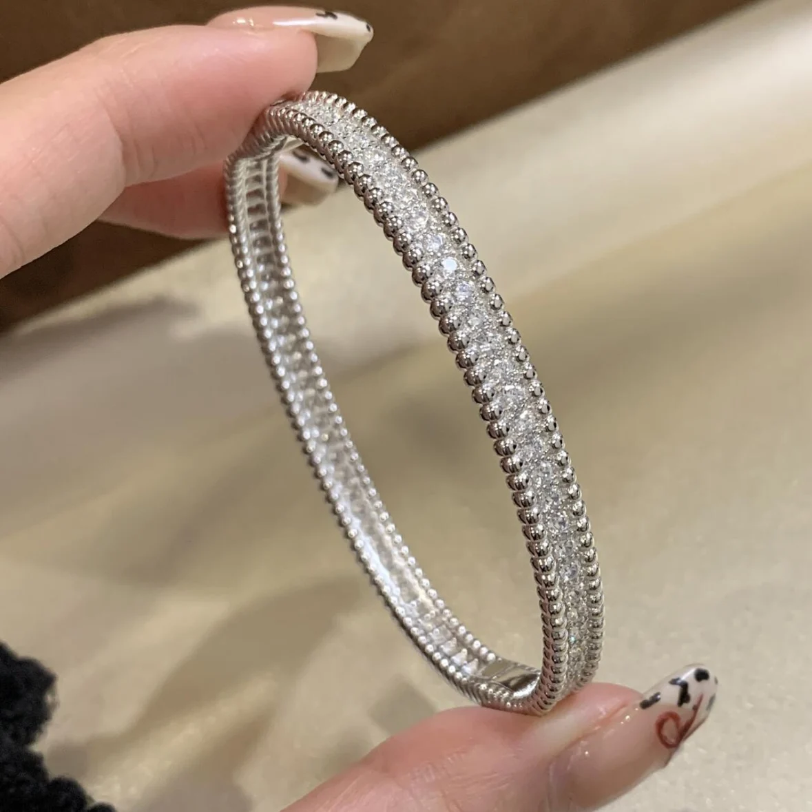 OEVAS كامل مويسانيتي أساور للنساء 100% 925 فضة لوحة 18K سوار ذهب الزفاف غرامة مجوهرات هدية #3