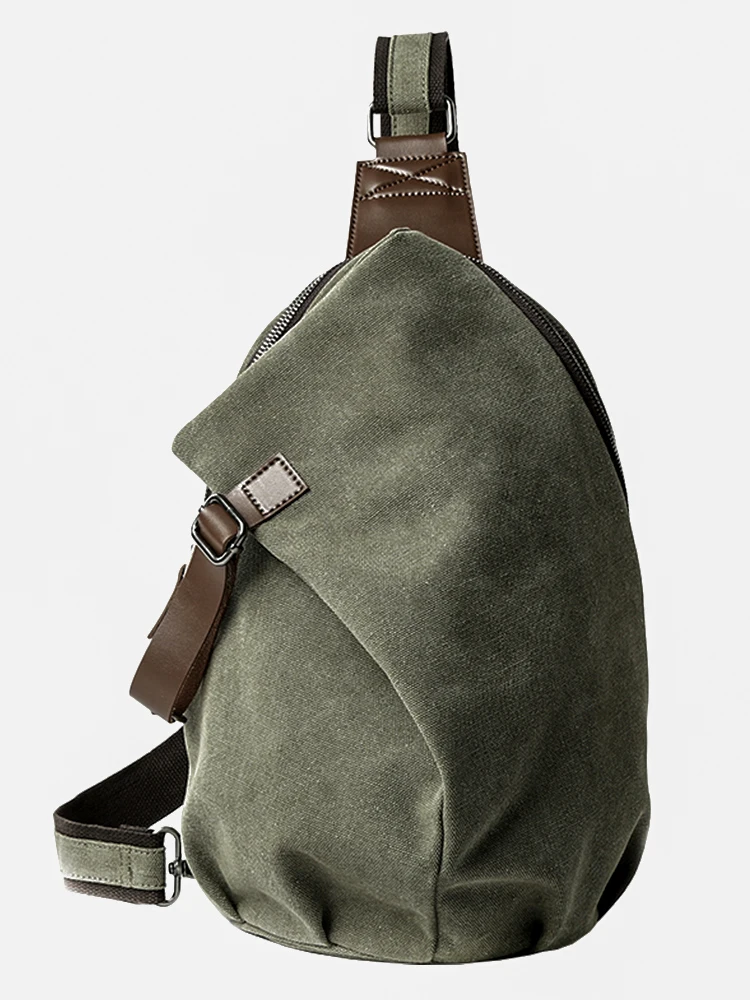 

Large Capaci Canvas Crossbody Bag Men's Retro Street Sle Commuter oulder Bag Multi-Functional Menger Bag