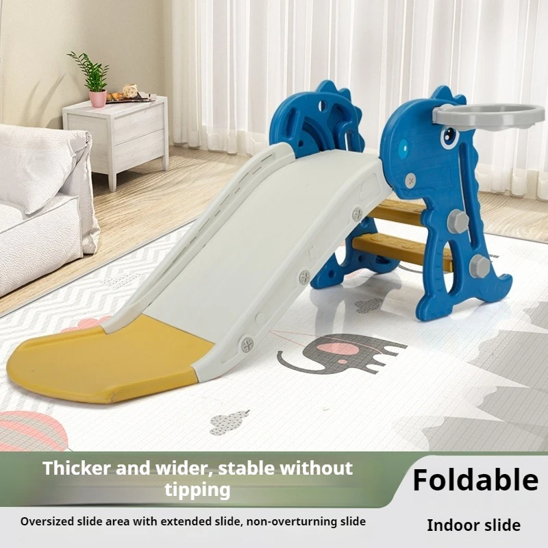 

Детская пластиковая горка для дома, игровой комплекс для малышей, горка для дошкольников, комбо с баскетбольным кольцом, домашний водный парк-горка