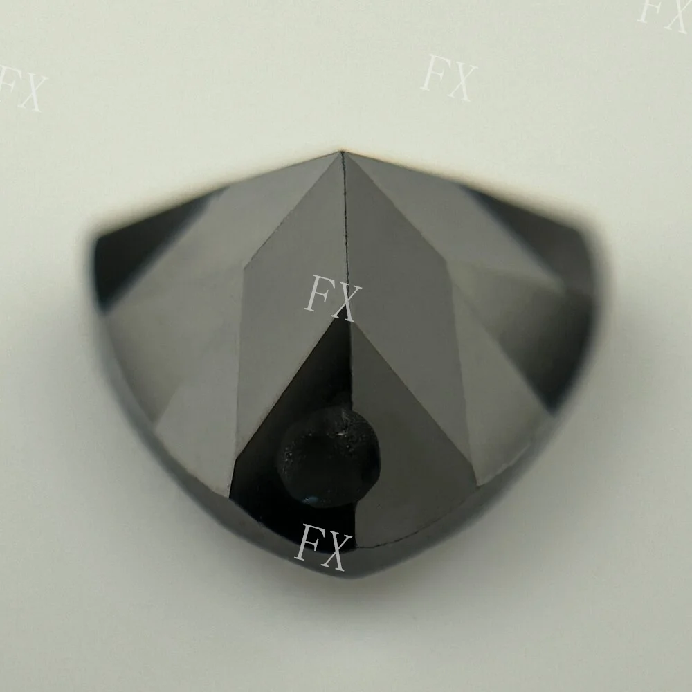 Cubic Zirconia Stone Single Hole Trillion Shape Black Brilliant Cut Loose CZ Stones Synthetic Gems Beads 5x5~12x12mm 5A