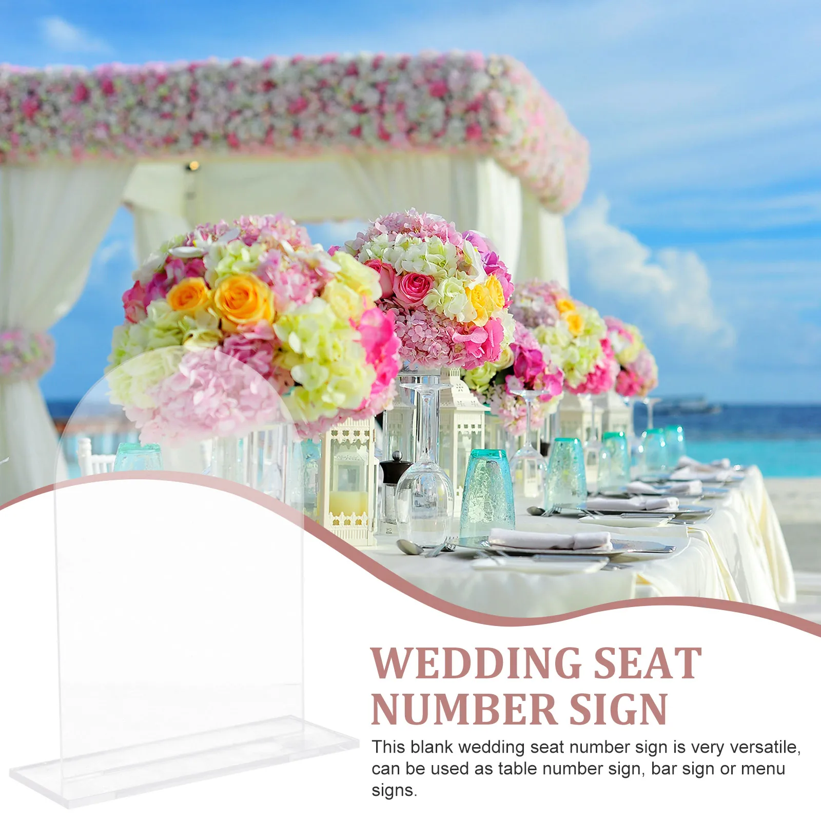

5 Sets Wedding Dining Table Signage Signs Place Cards for Reception Transparent Number Banquet