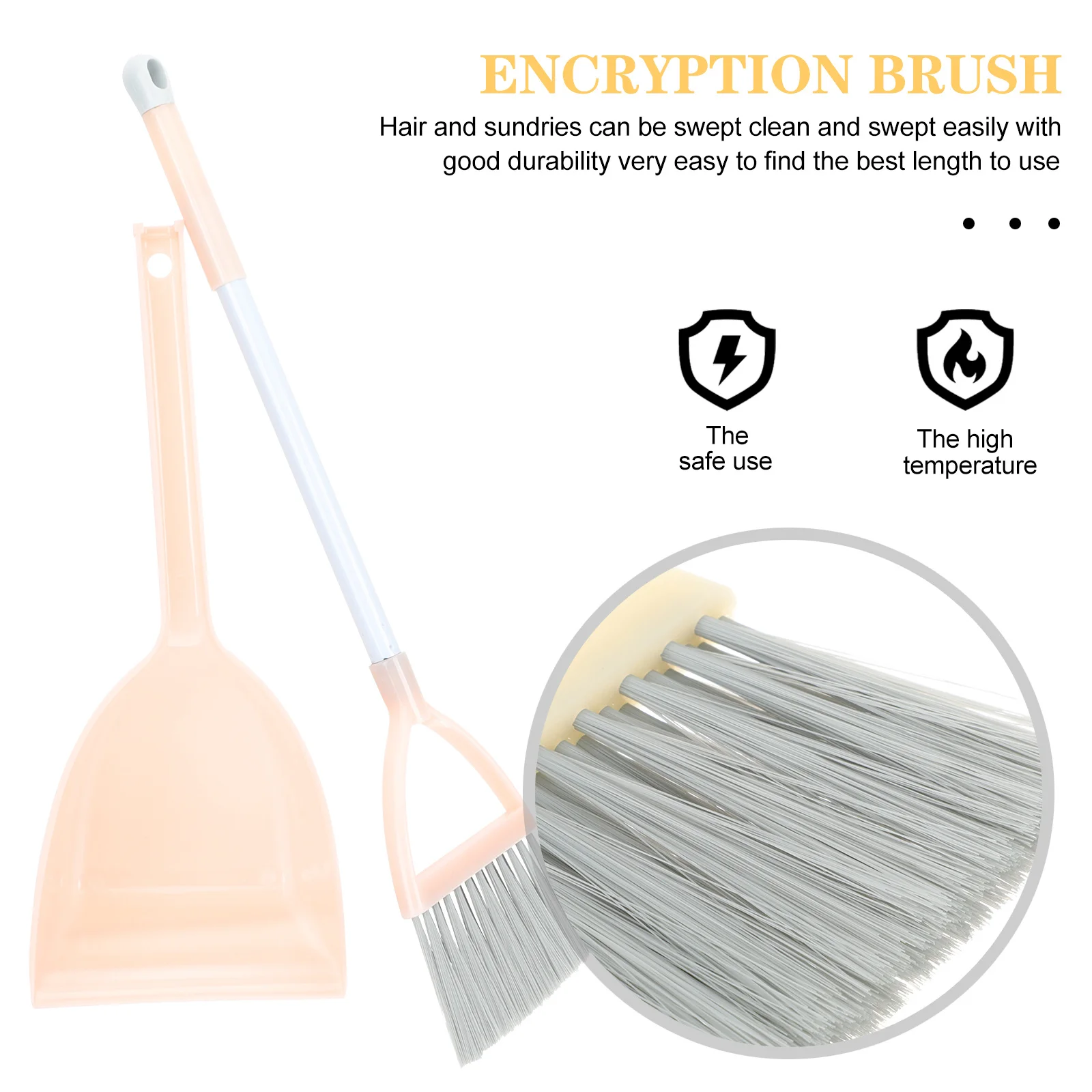 1Set Child Housekeeping Helper Mini Cleaning Set Excellent Texture Non-Deformable Broom and Dustpan for Kids Daily Use