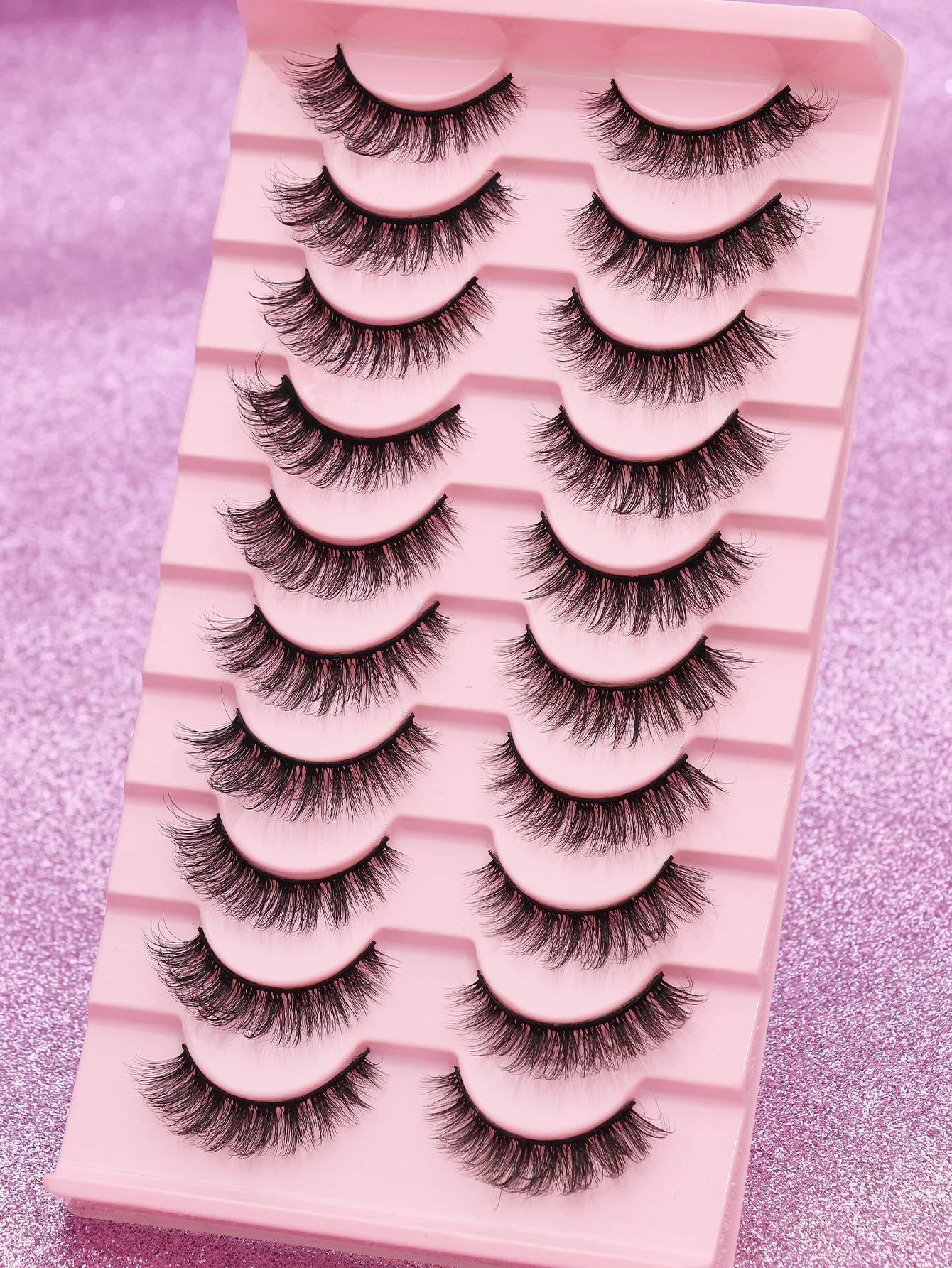 False Eyelashes 10 Pairs 3D Faux Mink Natural Soft Wispy Volume Long Eyelash Dramatic Lashes Eye Extension Support Wholesales