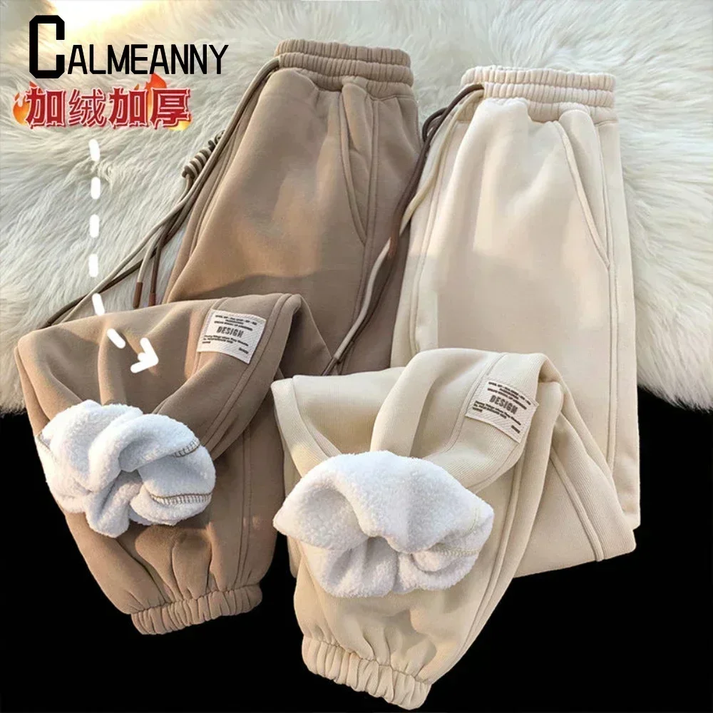 2023 Women Pant Winter  Cashmere Pants Warm Female Casual Pants Harem Pants Lined Fleece Trousers Autumn Sweatpants baggy