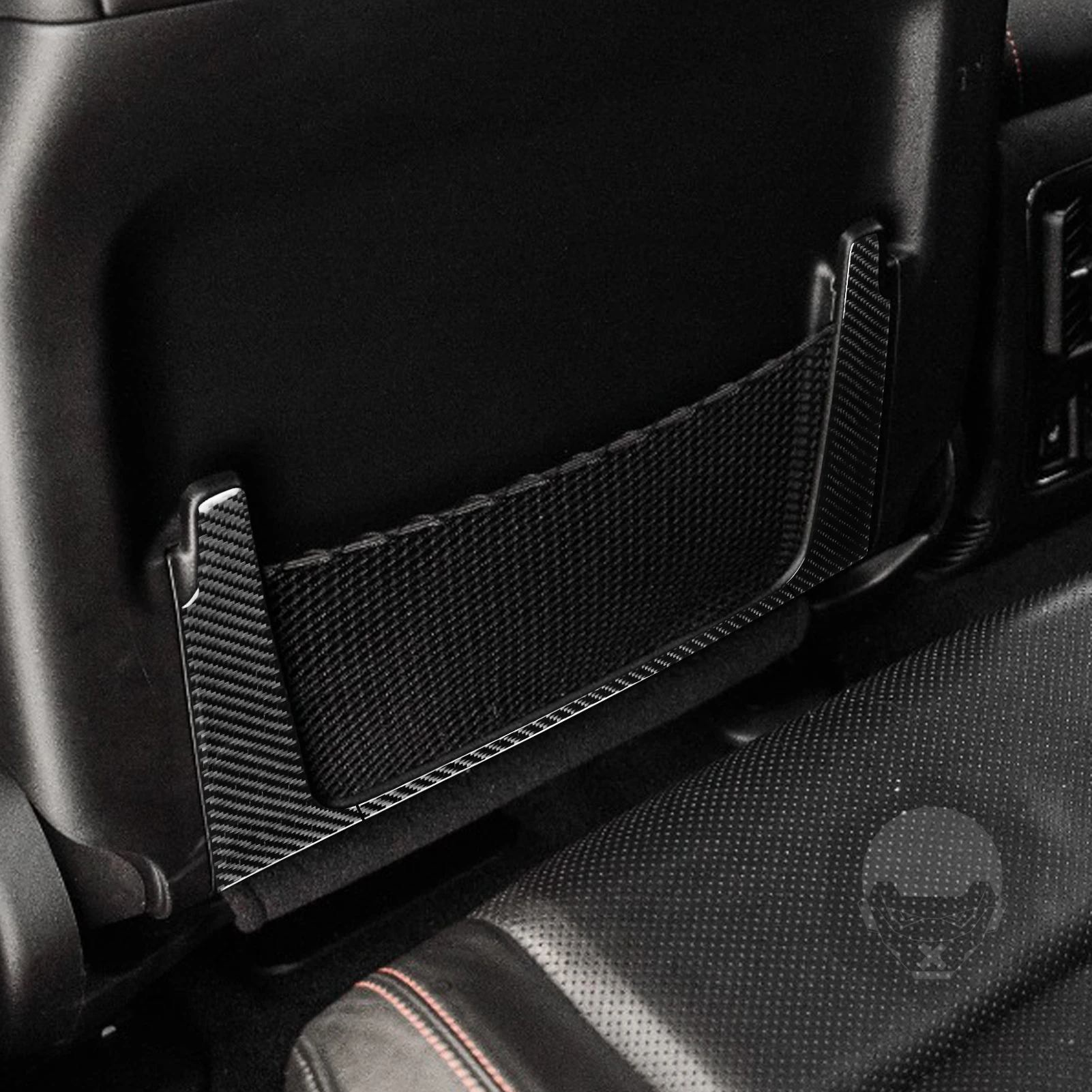 For Jeep Grand Cherokee 2012-2021 Accessories Carbon Fiber Car Interior Rear Seat Storage Panel Trim Sticker Decoration