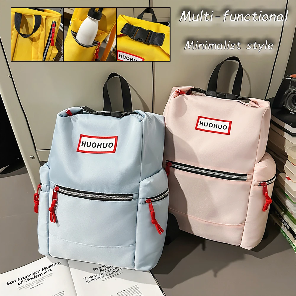 

Minimalist Multi-Compartment Backpack, Large Daypack for School, Commute & Travel, Lightweight Durable Bag with Side Pockets