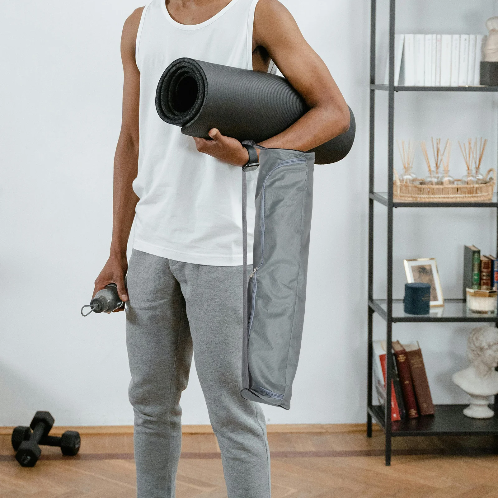 

Natural Rubber Yoga Mat Backpack Waterproof Grey Multi-Functional Carrier Bag Adjustable Strap Lightweight Outdoor Gym