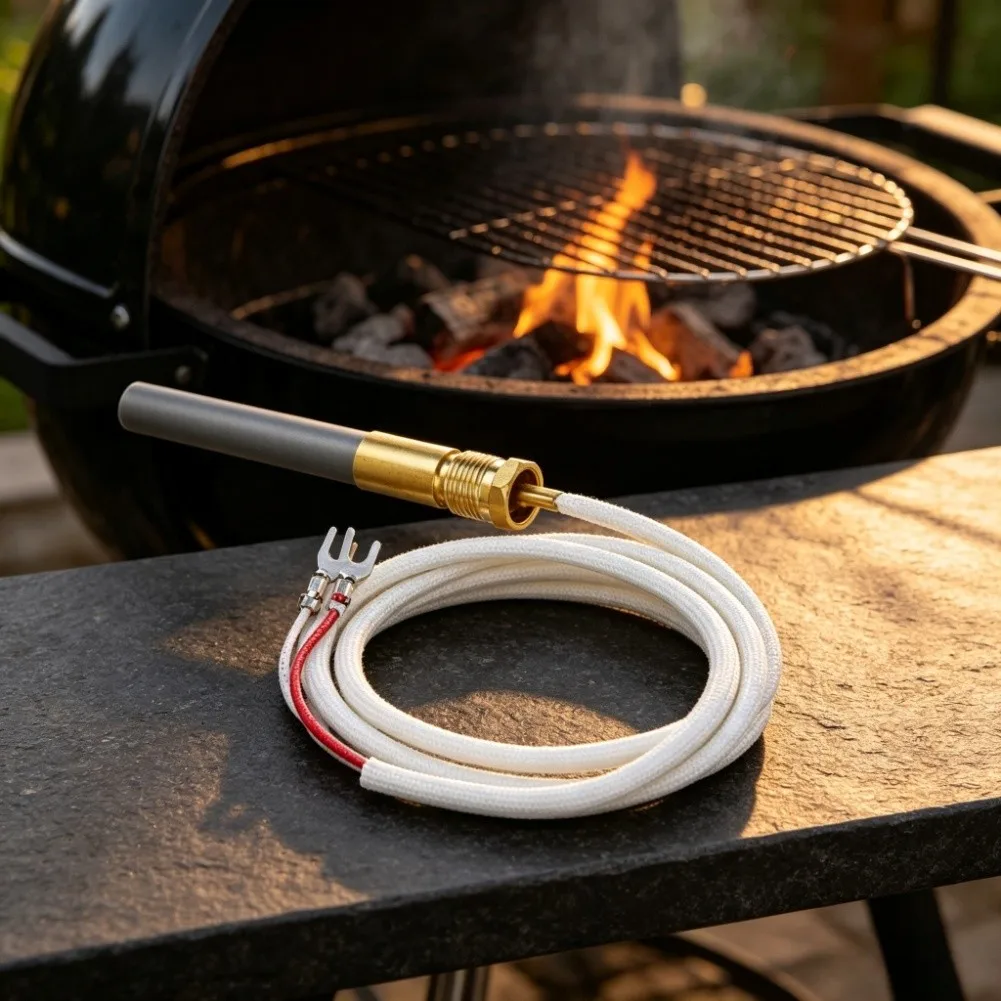 36'' High‑Temp Sleeved Thermopile Probe, Spare Sensing Component Compatible With Household Ovens And Barbecue Grills