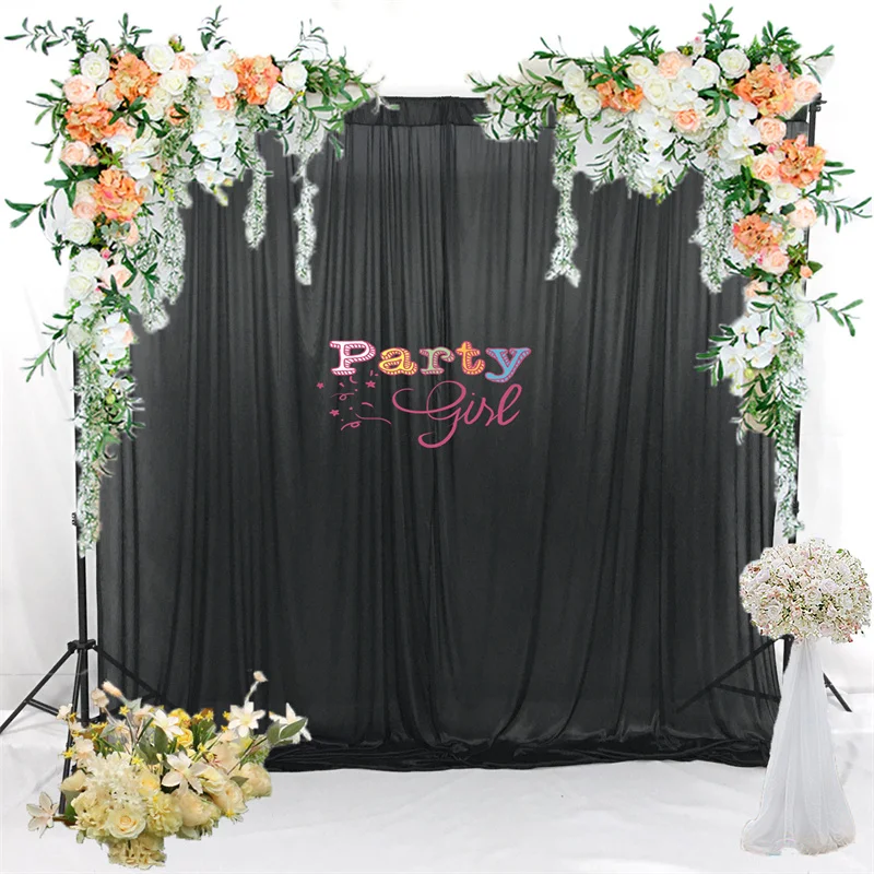 

Wholesale Price Sheer Ice Silk Wedding Backdrop Curtain Panel Stage Background Photo Booth Event Party Decoration