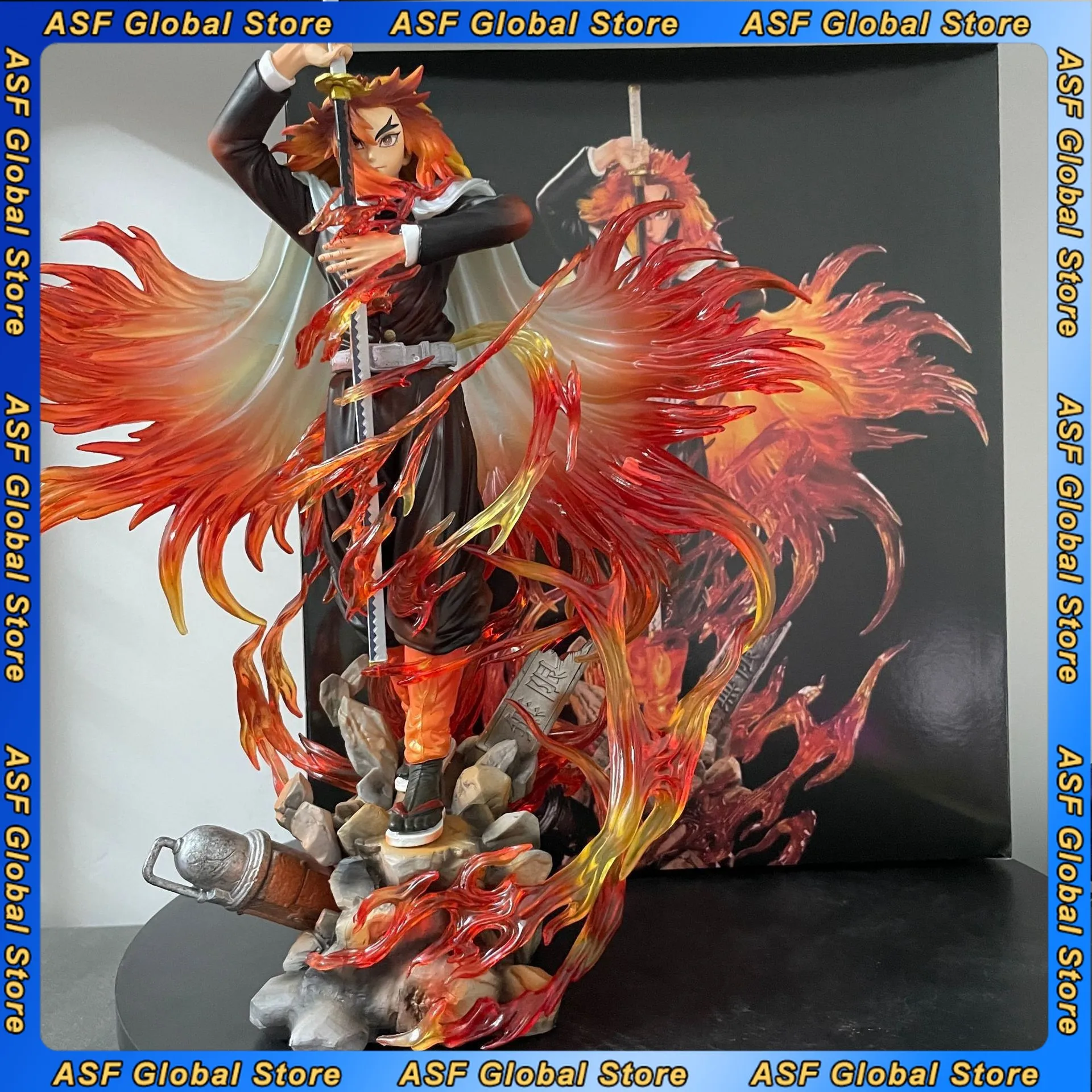 

30cm New Demo Slaye Anime Figure Rengoku Kyoujurou Peripheral Model Statue Desktop Decoration Ornaments Birthday Gifts Toys