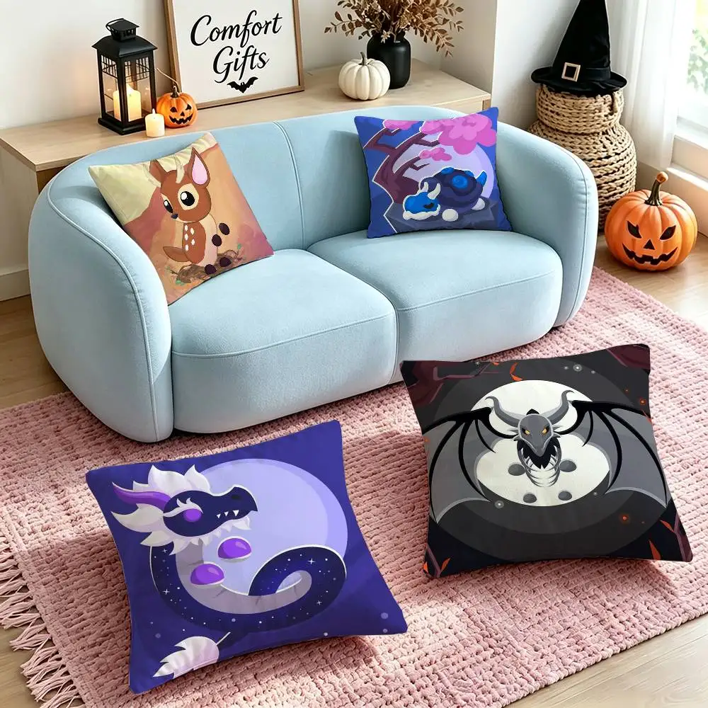 A-Adopt Me Game Square Double-Sided printed Pillow Case Bedroom Bedside Pillow Sofa Cushion Cover