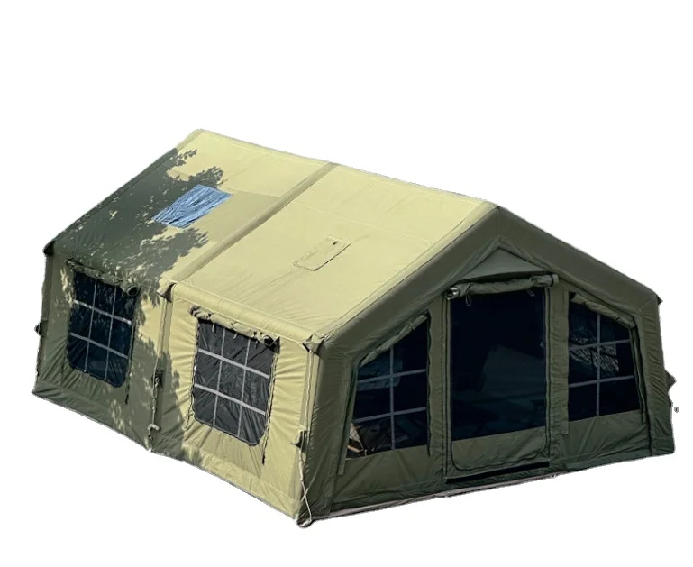 

ST Large Outdoor Camping Four-season PVC Inflatable Tent Portable Waterproof with Two Bedrooms