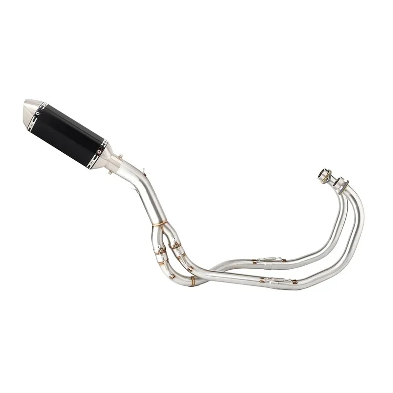 Slip‑on Motorcycle Escape Exhaust Muffler with Header Link Pipe Fit for Kawasaki KLE500 1991 1992 1993 1994 1995‑2005 2006 2007