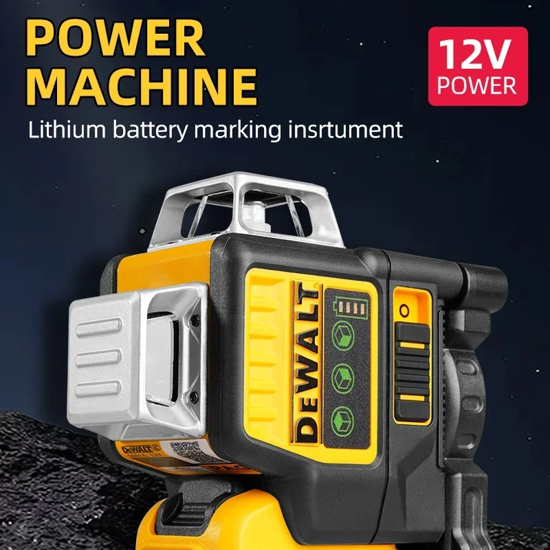 

Dewalt DW089LG 3 Sides*360 Degree Vertical 12V Lithium Battery 12 Lines Laser Level Horizontal Green Light Level Meter Outdoor