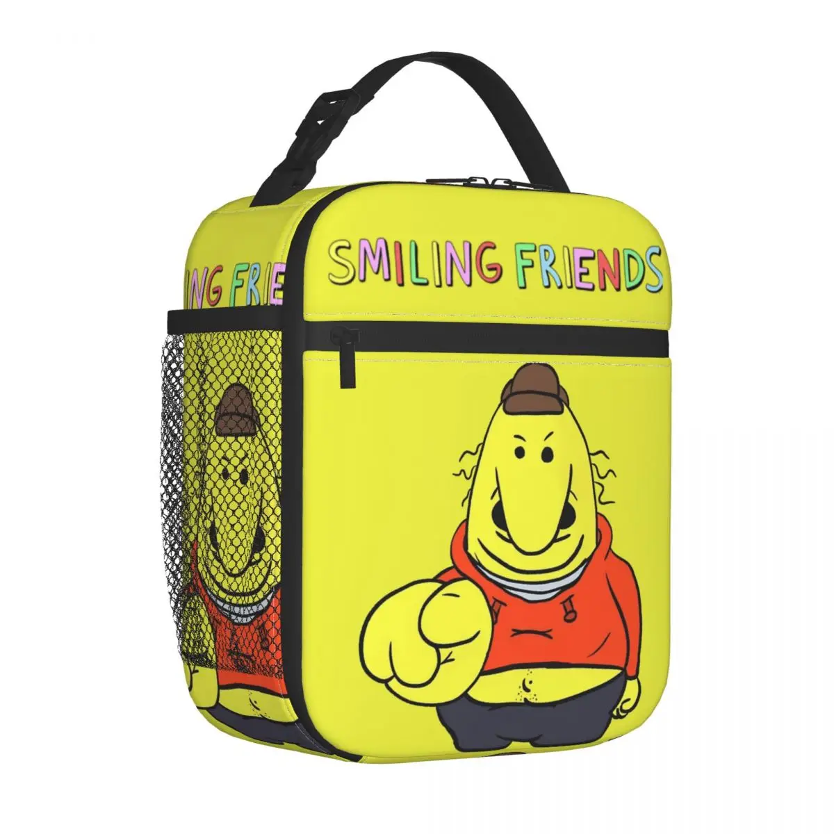 Smiling Friends Charlie Pointing Insulated Lunch Bags Portable Reusable Cooler Bag Tote Lunch Box Beach Outdoor Bento Pouch