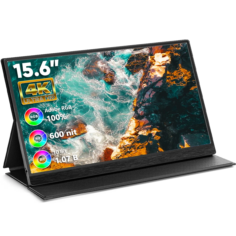 

Portable 4K 15.6 Inch 3840x2400 IPS LCD Screen Laptop 400 Nit USB C HD Computer Gaming Display For Travel And PC Use