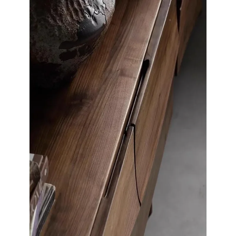 

All solid wood TV cabinet Modern small apartment household living room floor cabinet Simple locker