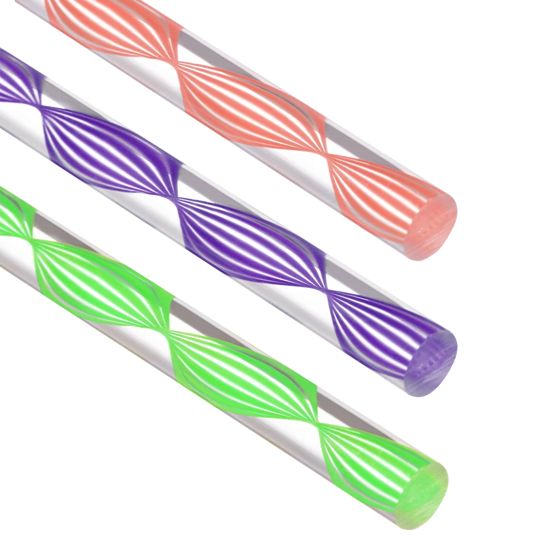 8/10x500mm Acrylic Rod Spiral Pink/Dark Purple/Green Line Solid Plastic PMMA Bar Stick Plexiglass Rods For Lighting Accessories