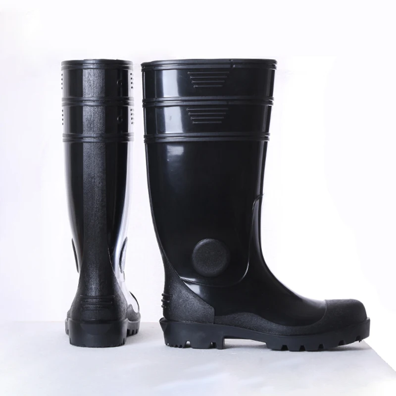 Safety Steel Head Steel Bottom Rain Boots Worker Anti-Piercing Work Shoes Men's High Tube Anti-slip Shoes Waterproof Rainboots