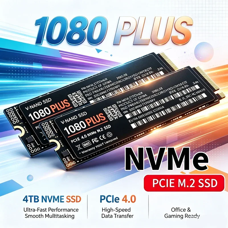 1080 PLUS M.2 2280 PCIe4.0 X4 SSD NVMe, TLC 3D NAND, 500GB/1TB/2TB/4TB SSD Interno para Jogos, PS5, Laptop e PC Desktop