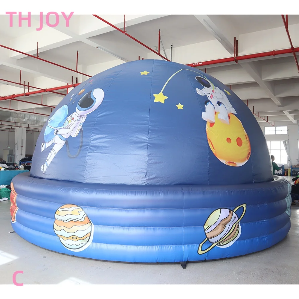 nave aerea veloce a porta, 2025 nuova tenda gonfiabile per planetario con stampa completa Tenda a cupola per proiezione per l'educazione scolastica