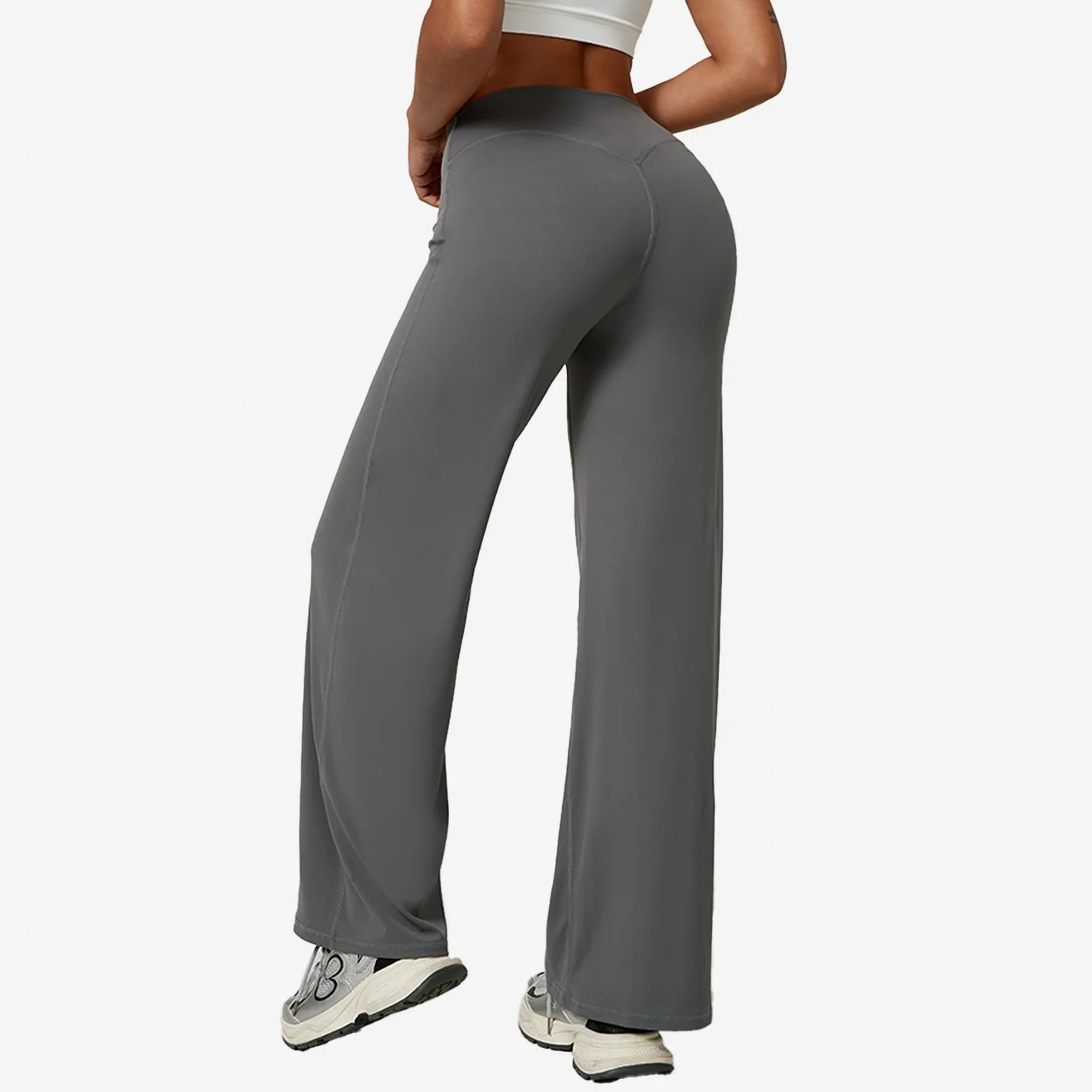 Quick Drying Straight Leg Hip Lifting Fitness Pants Wide Leg Loose Pants High Waist Nude Feeling Worn Yoga Pants