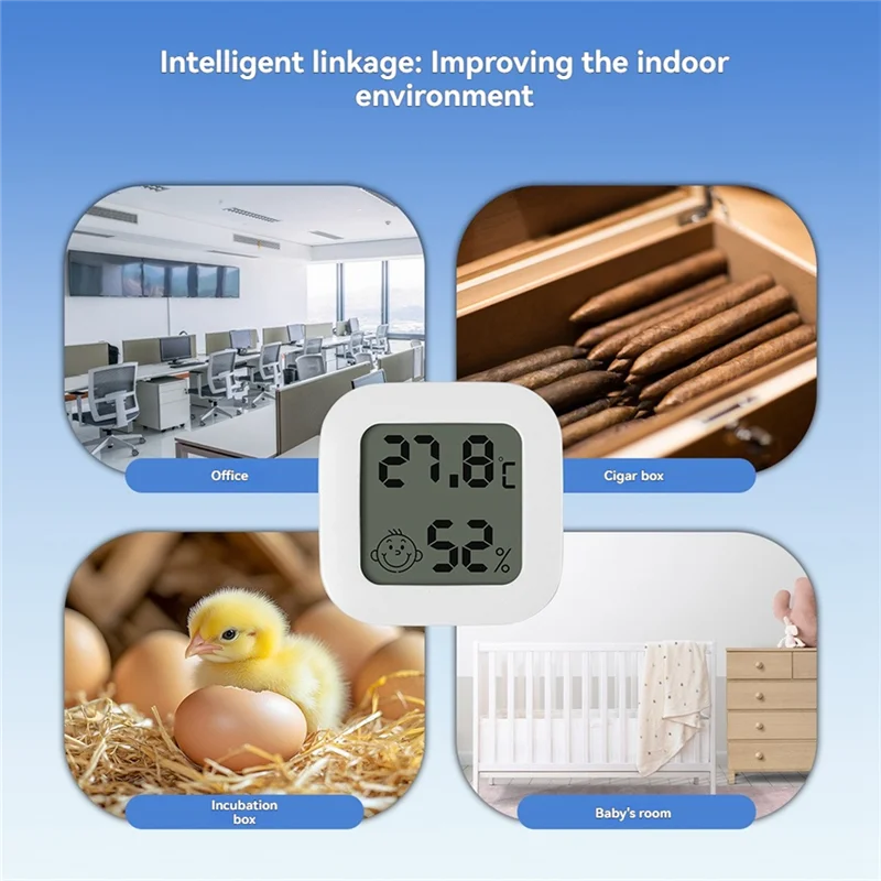N82R Smart Tuya Zigbee Temperature And Humidity Sensor With Live App Reporting And LCD Screen